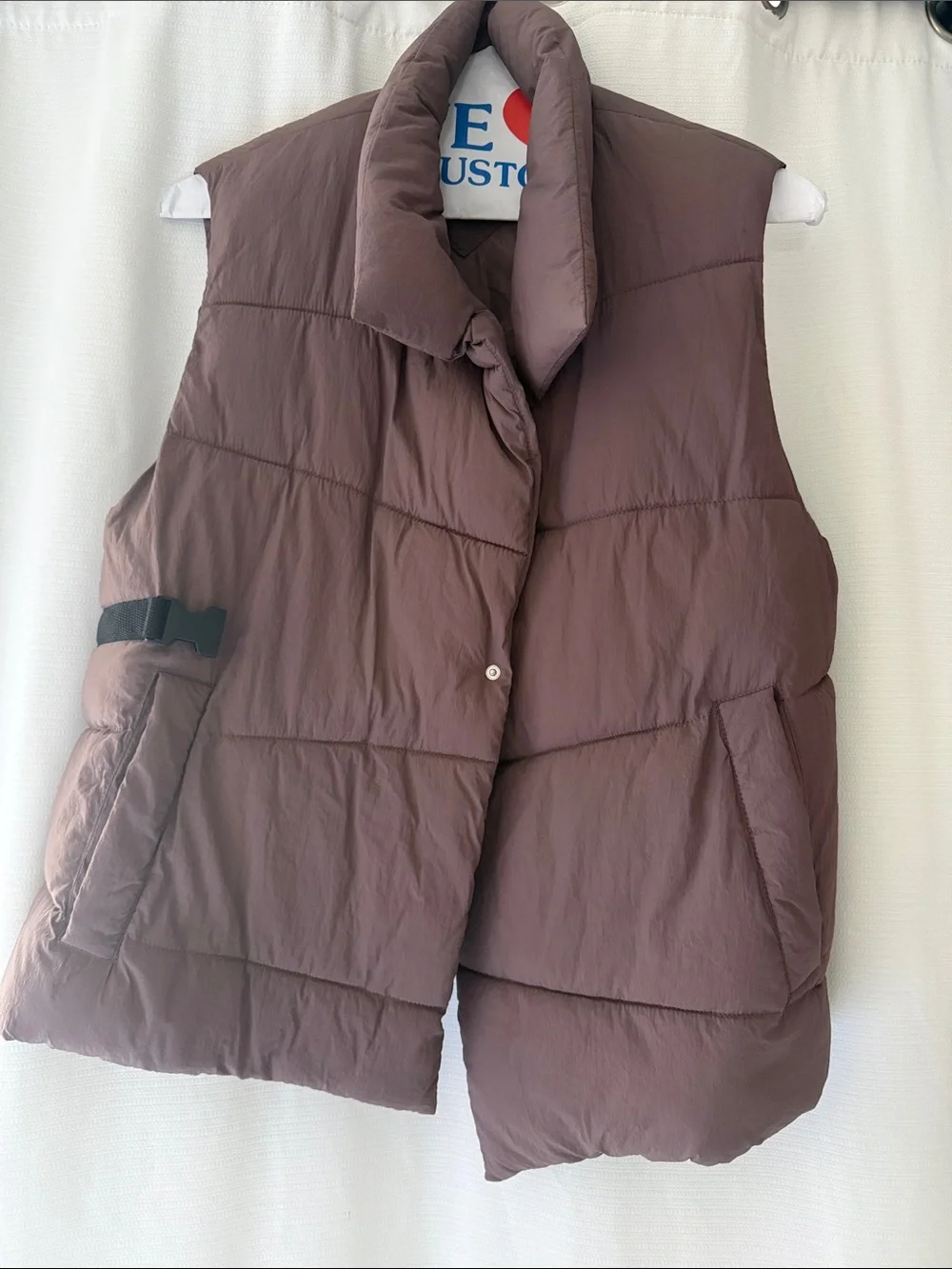 Zara Quilted Kids Puffer Vest in Brown